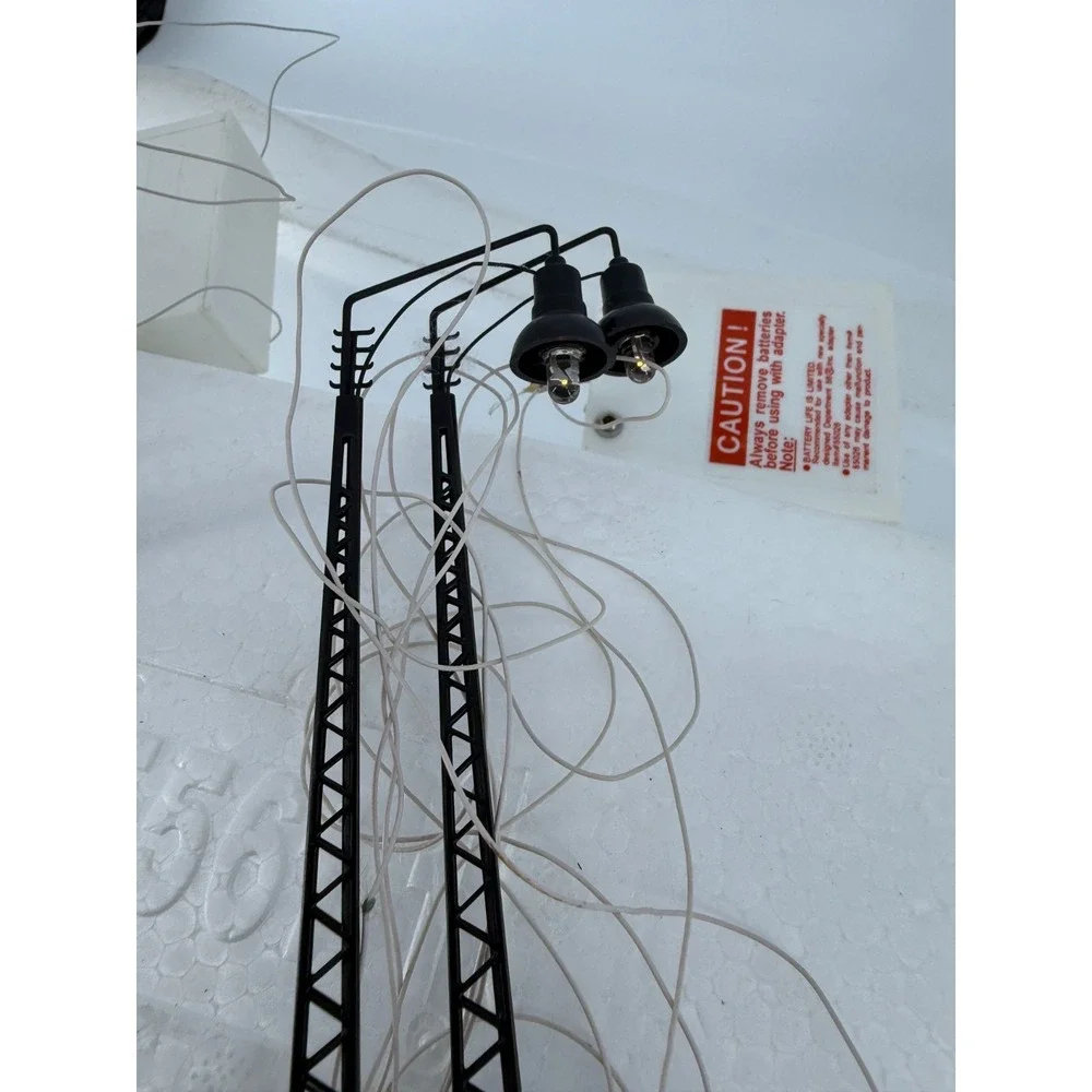 Dept 56 Village Accessories Railroad Lamps Set 4 Tested Working #52760